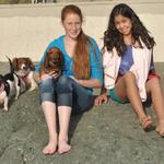 Katie & Regina bond with Genete's Doxies. 