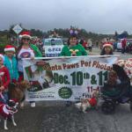 DogE911 works the parade to advertise for CCSPCA"S annual Santa Paws fundraising function. 